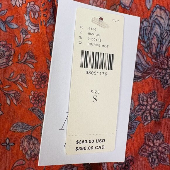 Misa Anthropologie Lorena Dress Orange Floral Chiffon Mini Ruffles - Picture 8 of 11